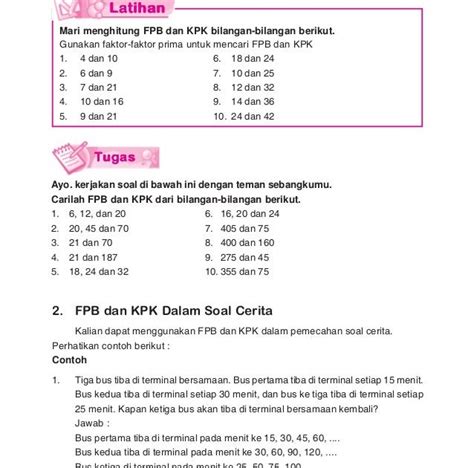 Soal Kpk Dan Fpb Kelas 6 Homecare24