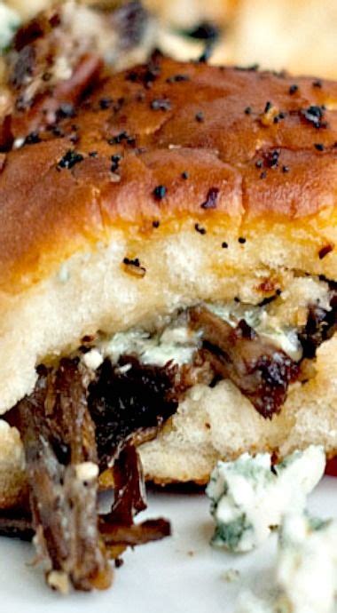 Beef And Blue Cheese Sliders Blue Cheese Recipes Slider Recipes Cooking Recipes