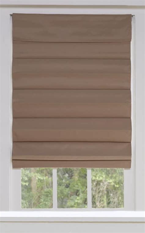 allen + roth 45-in x 72-in Desert Tan Blackout Cordless Roman Shade Cotton in Brown | RBOKK45072 ...