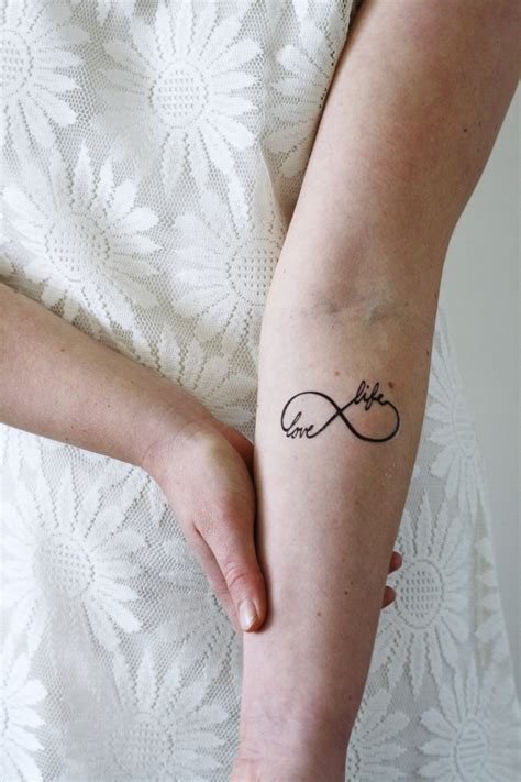 Infinity Temporary Tattoo Love Life Temporary Tattoo Love Temporary