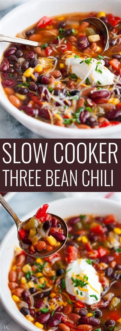 SLOW COOKER THREE BEAN CHILI - freerecipefoods