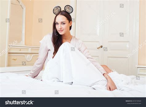 Sexy Beautiful Brunette Woman Lying Bed Stock Photo 2010159569 Shutterstock