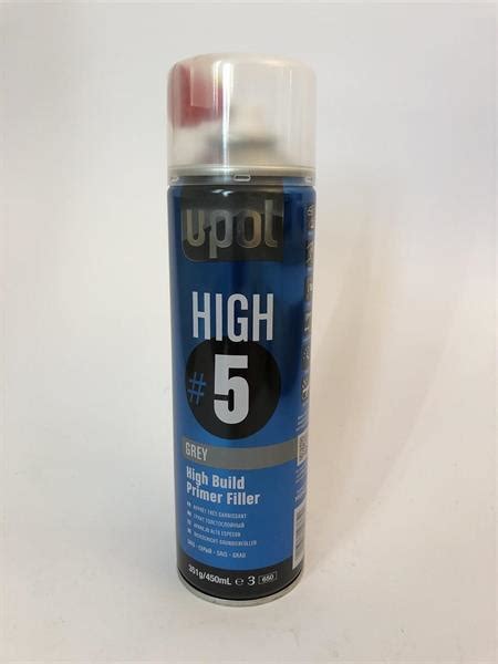 U Pol High Build Primer Filler 450 ml Grey HIGH 5G Halmstad Lackdepå AB