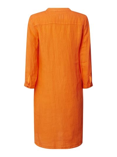 Emily Van Den Bergh Kleid Aus Leinen Mit Dreiviertel Rmeln Orange