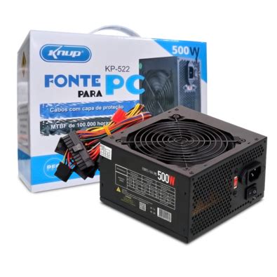 Fonte ATX Gamer 500w Real KP 522 Box KaBuM