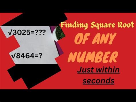 Finding Square Root Of Any Number Easy Way To Find Square Root