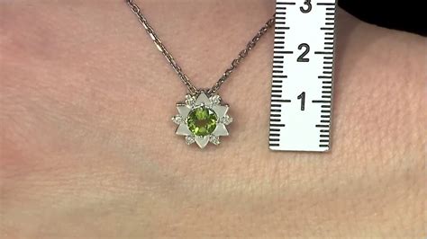 Radiant Arizona Peridot Zirkon Silber Anh Nger Ct