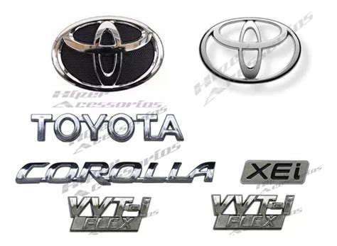 Emblemas Toyota Corolla Xei Vvt i Flex Logo Mala Logo Grade Frete grátis