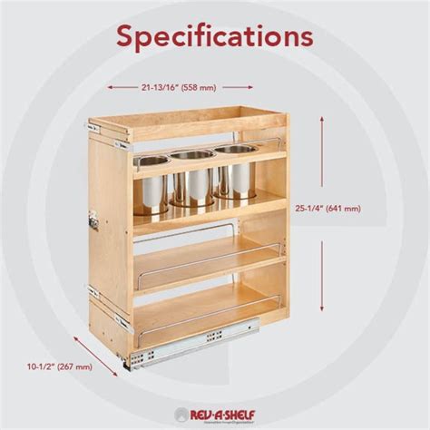 Rev A Shelf 449UT BCSC 10C 10 1 2 Inch Width Base Cabinet Bottom And