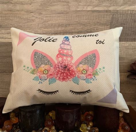 Coussin Avec Criture Licorne Aux P Tits Cados L O Chaque