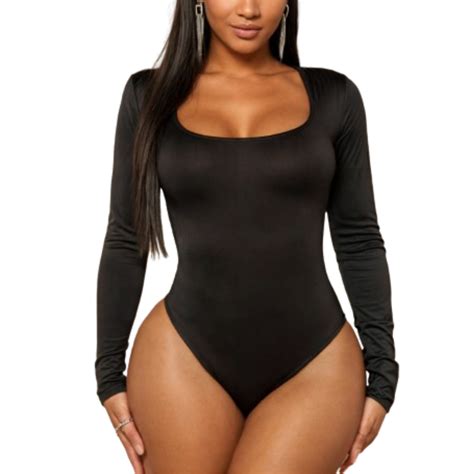 Body Feminino Decote Quadrado Manga Longa Suplex Liso Shopee Brasil