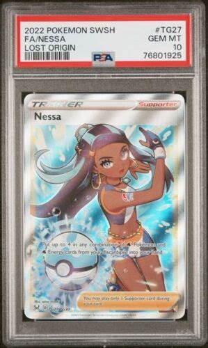 Psa 10 Nessa Tg27 Tg30 Lost Origin Full Art Trainer Pokemon Card Gem