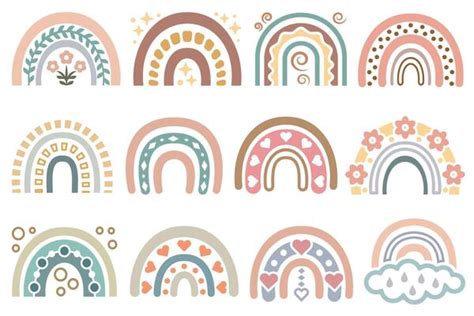 Boho Rainbow Vector Art Icons And Graphics For Free Download