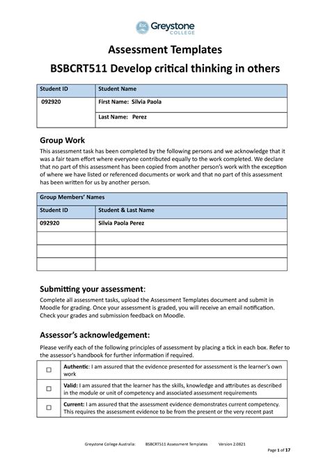 Bsbcrt 511 Assessment Templates V2 0821 2 1 Paola Perez F