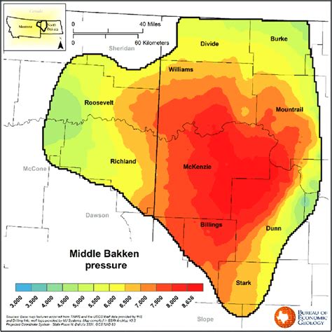 Middle Bakken Pressure Map Generated By Multiplying Theloy 2014