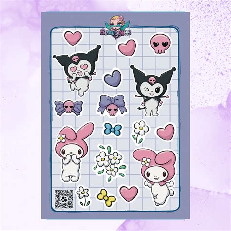 My Melody and Kuromi Sticker Sheet – Eclectic Scribbles