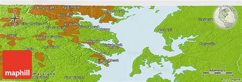 Physical Panoramic Map of Hyde Park