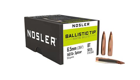 The Shooting Store Nosler 26140 Ballistic Tip 6 5 Creedmoor 264 140 Gr Spitzer Point 50 Per Box