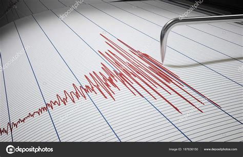 Seismograph for earthquake detection or lie detector is drawing — Stock ...