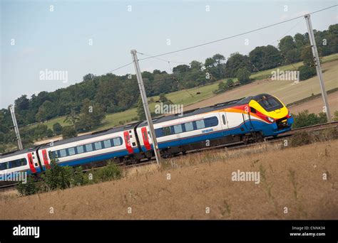 East Midlands Trains Class Meridian Train Speeding Through The