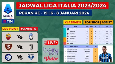 Jadwal Liga Italia Serie A Pekan Ke Roma Vs Atalanta Klasemen