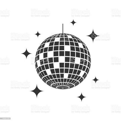 Mirror Disco Ball With Glitters Icon Shining Nightclub Sphere Dance