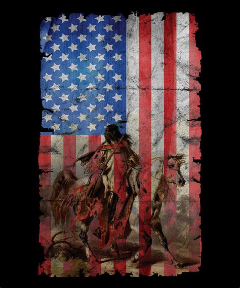 Native American Usa Flag Digital Art By Michael S Fine Art America