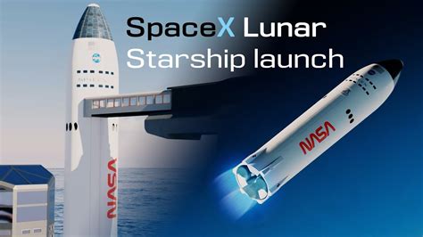 Spacex Lunar Starship Sea Launch Into Orbit Animation Youtube