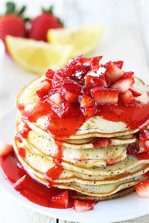 Strawberry Lemon Poppyseed Pancakes Creme De La Crumb