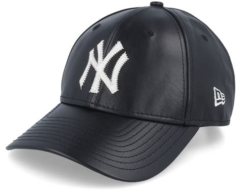 New York Yankees MLB Leather 9FORTY Black/White Adjustable - New Era ...