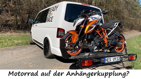 Motorrad Auf Der Anh Ngerkupplung Vw T Motorrad Hecktr Ger