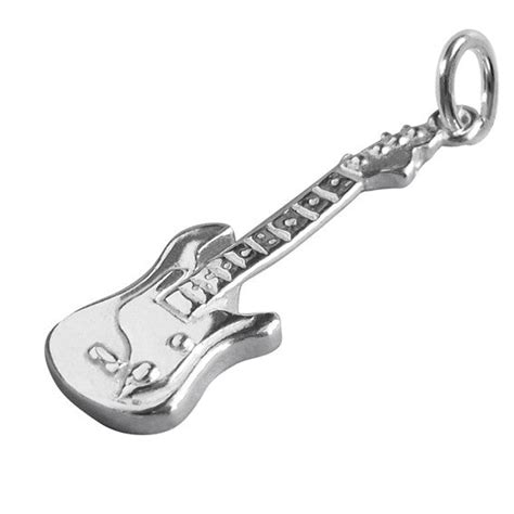 Electric Guitar Charm Sterling Silver Charmarama