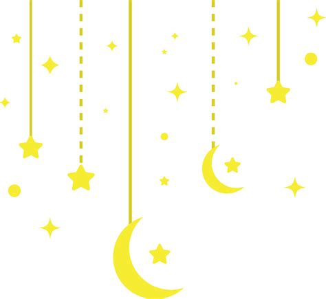 Moon and stars dangling bunting garland silhouette 34049157 Vector Art at Vecteezy