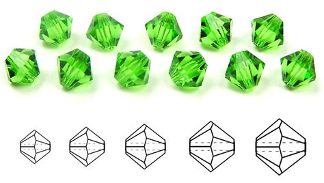 Peridot Traditional Czech Glass Mc Bicone Beads Rondell Diamond