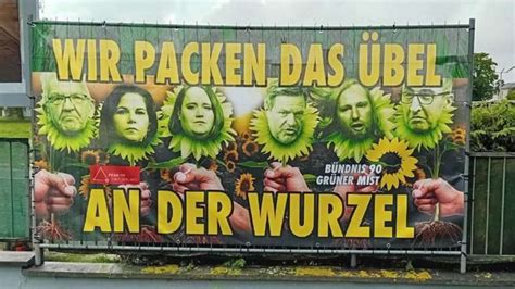 Unbekannte Zerst Ren Anti Gr Nen Banner In Seligenstadt Doch Sofort