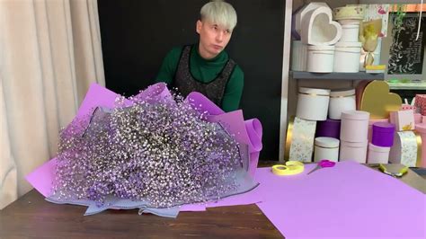 КАК СДЕЛАТЬ БУКЕТ-ГИГАНТ ИЗ ГИПСОФИЛЫ / КРАШЕНАЯ ГИПСОФИЛА / БУКЕТ ИЗ ...