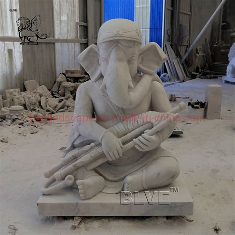 Blve Religious Natural Stone Life Size Garden Vinayagar Ganesh