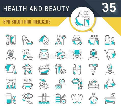 Set Vector Line Icons Of Health And Beauty Stock Illustration