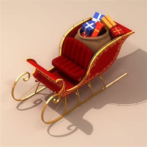 Santa Claus Sleigh 3d Model Flatpyramid