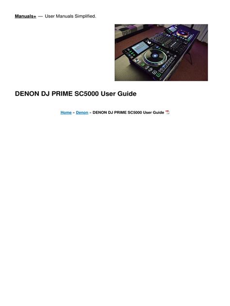 Denon Dj Prime Sc5000 Manual Pdf Usb Disc Jockey