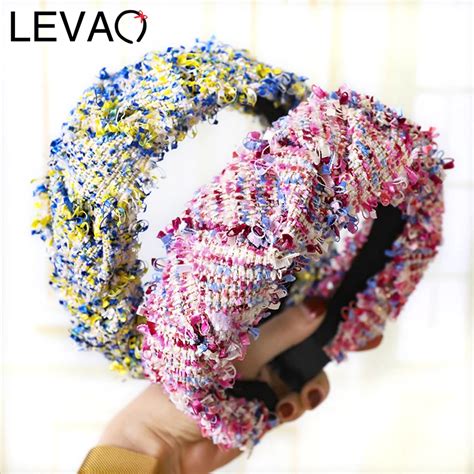 Levao Colorful Tassel Headband Wide Knotted Hairband For Women Handmade