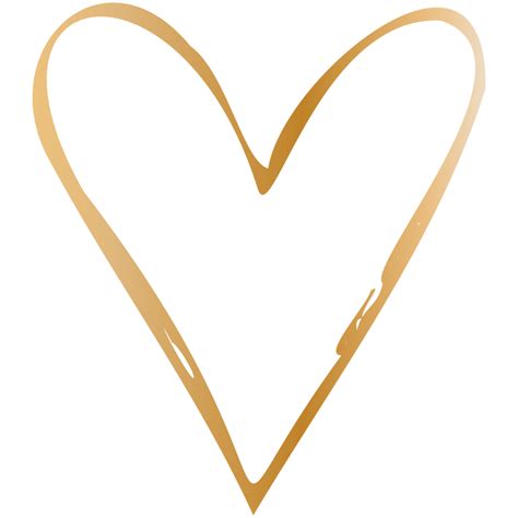 Corazón Dibujado A Mano De Garabato Dorado Simple Elemento De Diseño Aislado Para El Día De San