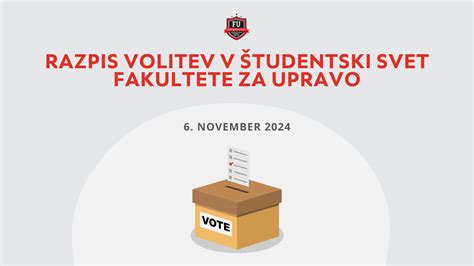 Razpis volitev v Študentski svet Fakultete za upravo 2024 2025