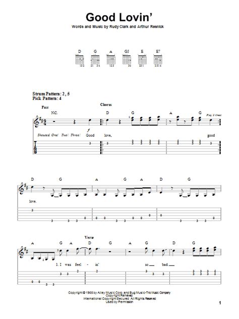 Good Lovin' by The Young Rascals - Easy Guitar Tab - Guitar Instructor