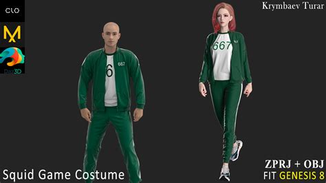 ArtStation - Squid Game (Player's Male & Female Costume) | Game Assets