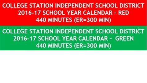 CSISD Calendar Options for 2016-17 Now Online - WTAW | 1620AM & 94.5FM