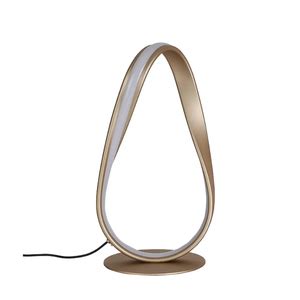 Luminária De Mesa Abajur Flow Dourado 38cm Led 12w 3000k Bivolt Sb006g