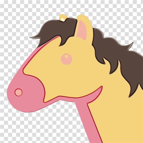 Pony Emoji Horse Cartoon 2019 Pink Nose Unicorn Mane Transparent