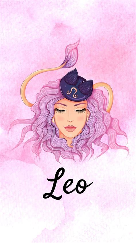 The Zodiac Sign Leo Is Depicted On A Pink Background