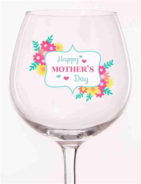 X10 Happy Mothers Day Vinyl Decal Stickers Happy Mothers Day Glass Cup